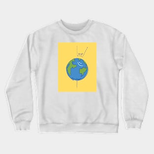 23.5 Earth on Ongsa Tote bag - Yellow Background | Tilt - The world is tilted 23.5 degree 23point5 MilkLove OngsaSun Crewneck Sweatshirt